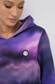 Бавовняна кофта PLEIN SPORT жіноча колір фіолетовий з капюшоном візерунок
