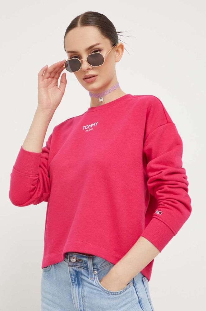 Кофта Tommy Jeans жіноча колір рожевий з принтом (3470226)