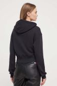 Бавовняна кофта Tommy Jeans жіноча колір чорний з капюшоном з аплікацією (3537302)