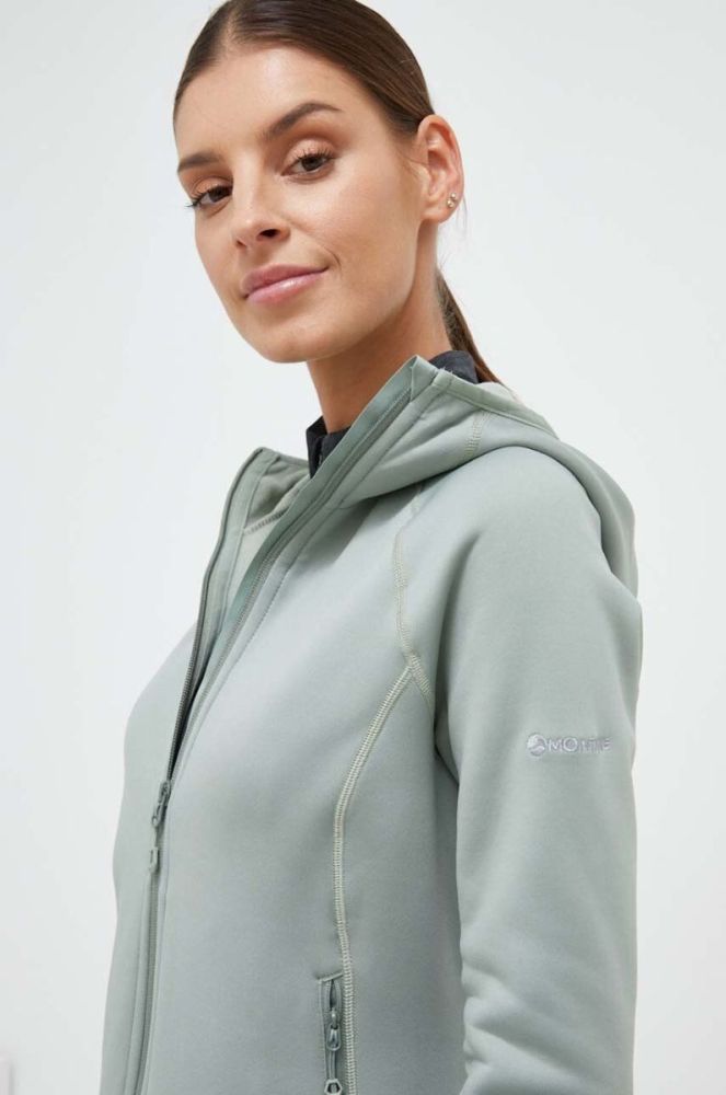 Спортивна кофта Montane Fury колір зелений з капюшоном однотонна фото 4