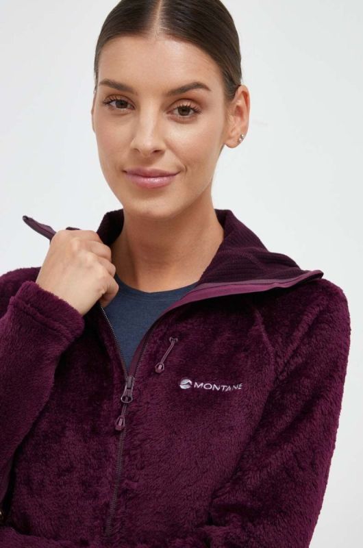 Спортивна кофта Montane Protium XPD колір фіолетовий з капюшоном однотонна