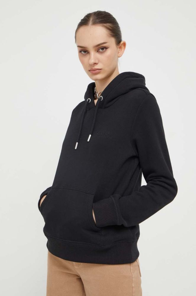 Кофта Superdry жіноча колір чорний однотонна (3465836)