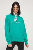 Бавовняна кофта Superdry жіноча колір зелений з аплікацією