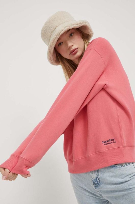 Кофта Superdry жіноча колір рожевий однотонна (3453510)