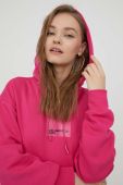 Кофта Karl Lagerfeld Jeans жіноча колір рожевий з капюшоном з принтом (3650215)