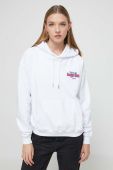 Кофта On Vacation жіноча колір білий з капюшоном з принтом