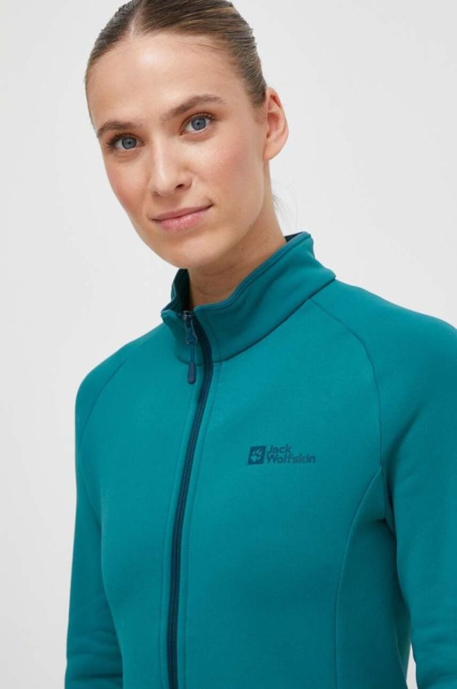 Спортивна кофта Jack Wolfskin Baiselberg колір зелений однотонна (3553081) фото 4