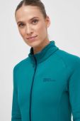 Спортивна кофта Jack Wolfskin Baiselberg колір зелений однотонна (3553081)