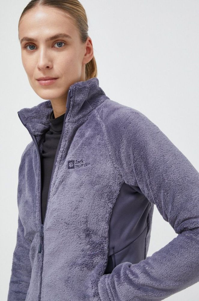 Спортивна кофта Jack Wolfskin Rotwand однотонна колір блакитний фото 4