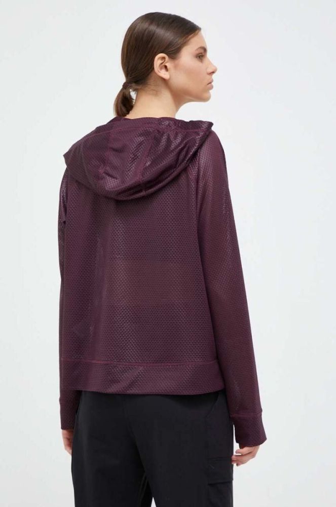 Кофта Dkny жіноча колір бордовий з капюшоном однотонна (3407221) фото 3