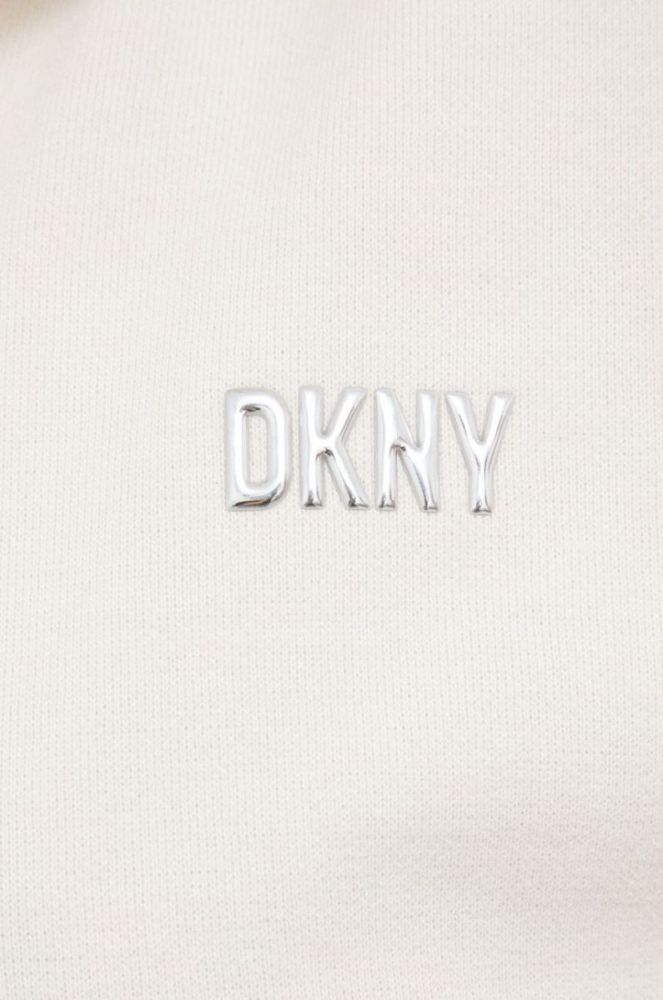 Кофта Dkny жіноча колір бежевий з капюшоном однотонна (3445298) фото 5