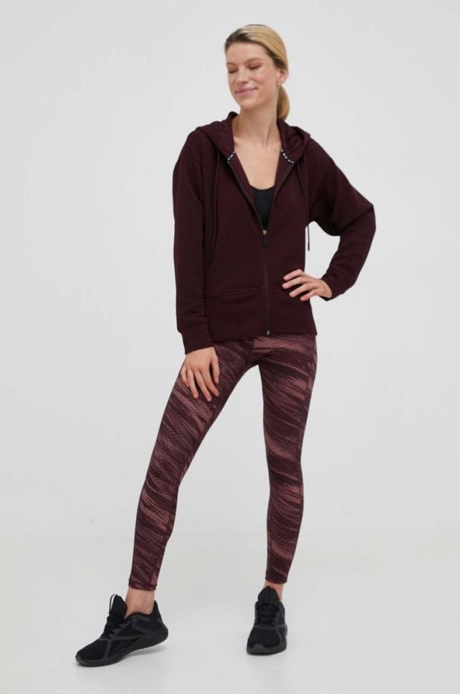 Кофта Dkny жіноча колір бордовий з капюшоном однотонна (3413774) фото 2
