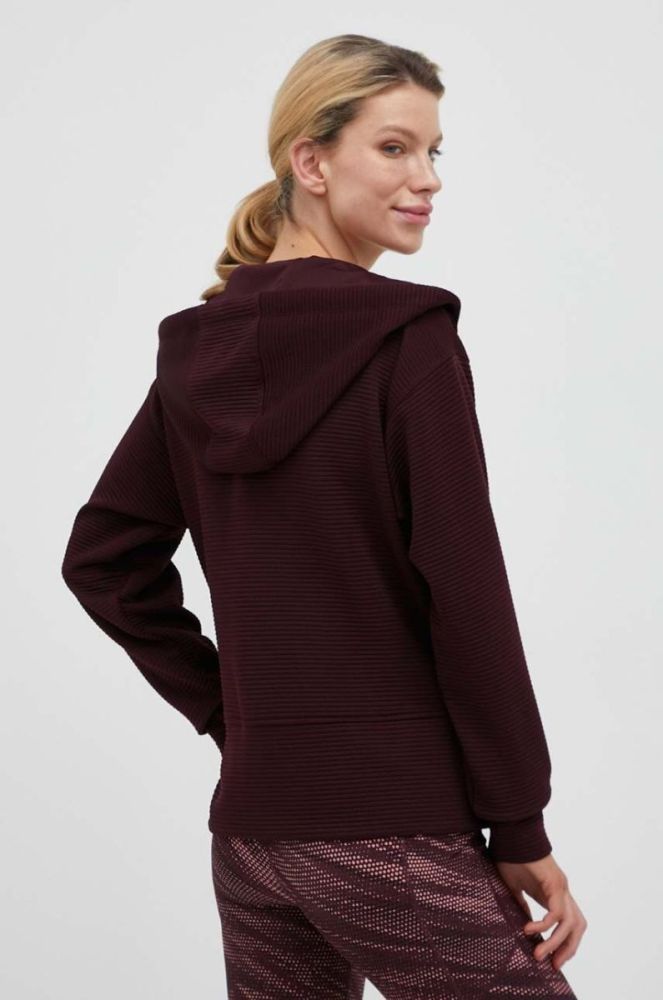 Кофта Dkny жіноча колір бордовий з капюшоном однотонна (3413774) фото 3