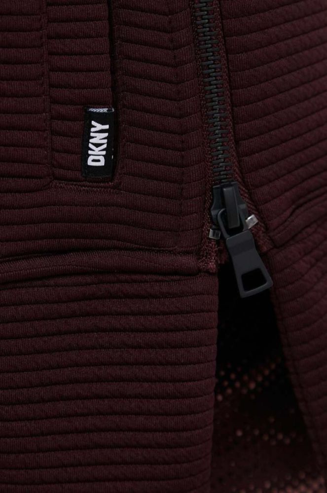 Кофта Dkny жіноча колір бордовий з капюшоном однотонна (3413774) фото 5