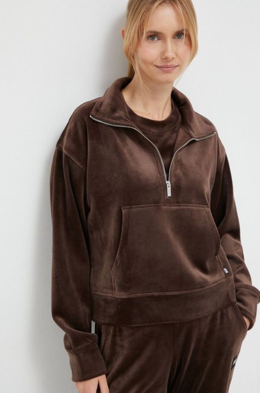 Кофта Dkny жіноча колір коричневий однотонна (3445317)