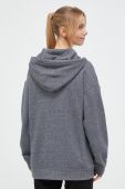 Кофта Dkny жіноча колір сірий з капюшоном меланж