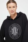 Кофта Dkny жіноча колір чорний з капюшоном меланж Кофта Dkny жіноча колір чорний з капюшоном меланж