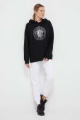 Кофта Dkny жіноча колір чорний з капюшоном меланж