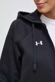 Кофта Under Armour жіноча колір чорний з капюшоном меланж