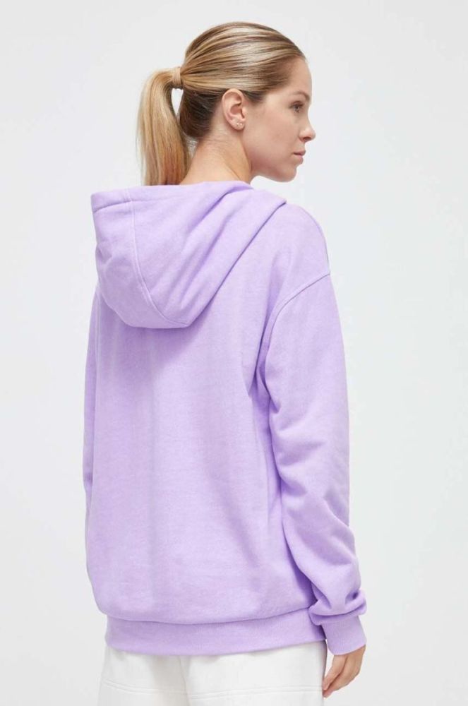 Бавовняна кофта Colourwear жіноча колір фіолетовий з капюшоном однотонна фото 3
