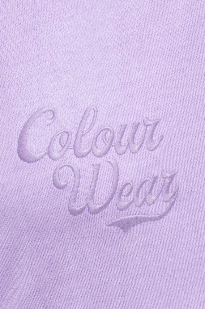Бавовняна кофта Colourwear жіноча колір фіолетовий з капюшоном однотонна фото 5