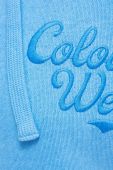 Бавовняна кофта Colourwear жіноча з капюшоном однотонна колір блакитний