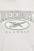 Бавовняна кофта Reebok Classic жіноча колір бежевий з капюшоном з аплікацією