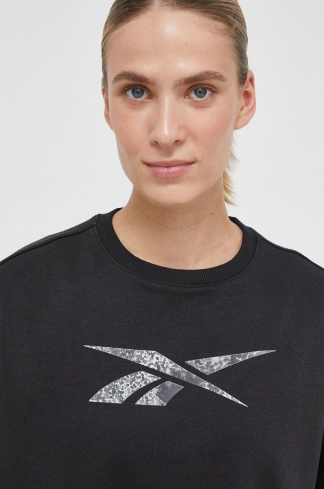 Кофта Reebok MODERN SAFARI жіноча колір чорний з принтом фото 4