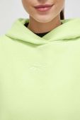 Кофта Reebok LUX COLLECTION жіноча колір зелений з капюшоном однотонна