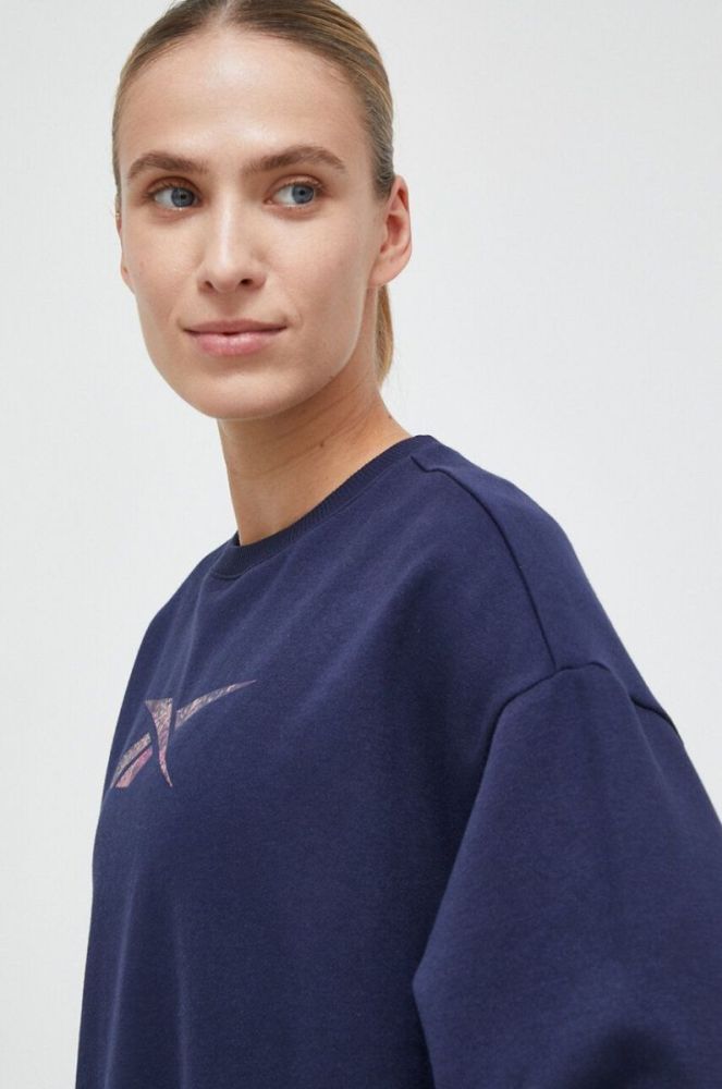 Кофта Reebok MODERN SAFARI жіноча колір синій з принтом фото 4