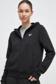 Кофта Reebok жіноча колір чорний з капюшоном однотонна (3566797)