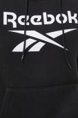 Кофта Reebok жіноча колір чорний з капюшоном з принтом (3553613)