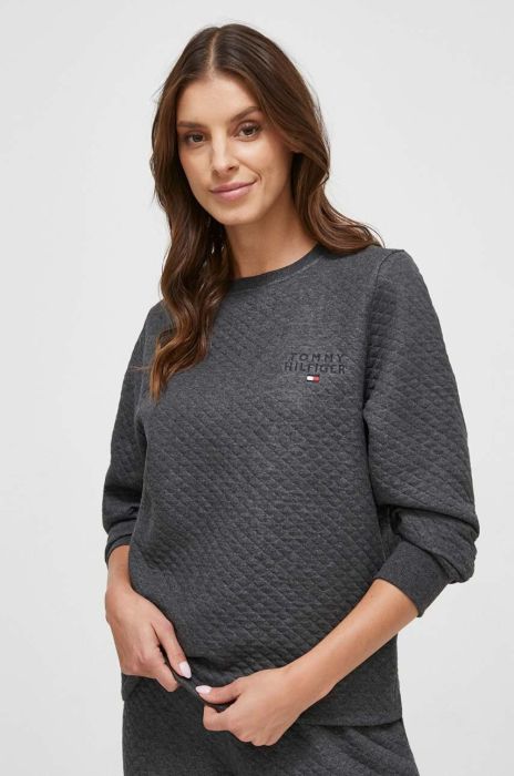 Кофта лаунж Tommy Hilfiger колір сірий однотонна