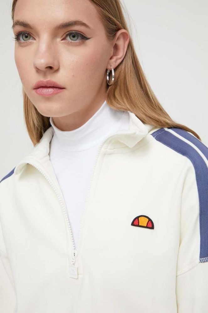 Бавовняна кофта Ellesse жіноча колір бежевий з аплікацією фото 4