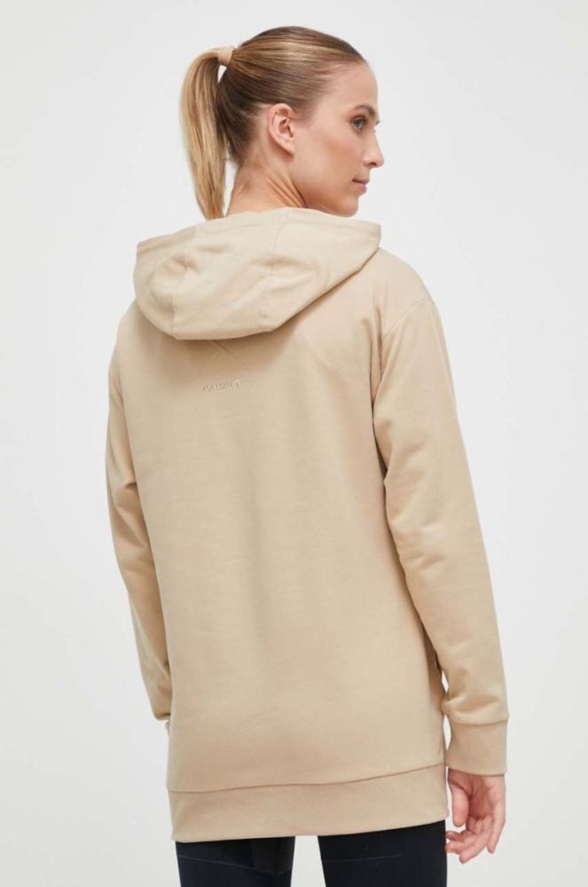 Кофта Mammut ML Hoody Original колір бежевий з капюшоном з принтом фото 3