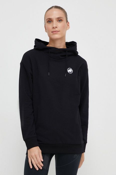 Кофта Mammut ML Hoody Original колір чорний з капюшоном з принтом