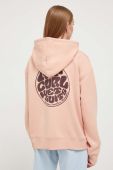 Кофта Rip Curl жіноча колір рожевий з капюшоном з принтом