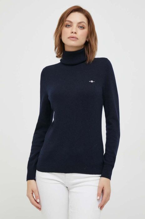 Вовняний светр Gant колір синій легкий гольф