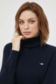 Вовняний светр Gant колір синій легкий гольф