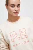 Бавовняна кофта P.E Nation Heads Up Sweat жіноча колір бежевий з принтом