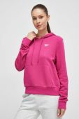 Кофта Reebok жіноча колір рожевий з капюшоном однотонна (3574237)
