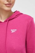 Кофта Reebok жіноча колір рожевий з капюшоном однотонна (3574237)
