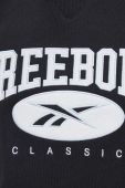 Бавовняна кофта Reebok Classic жіноча колір чорний з капюшоном з аплікацією
