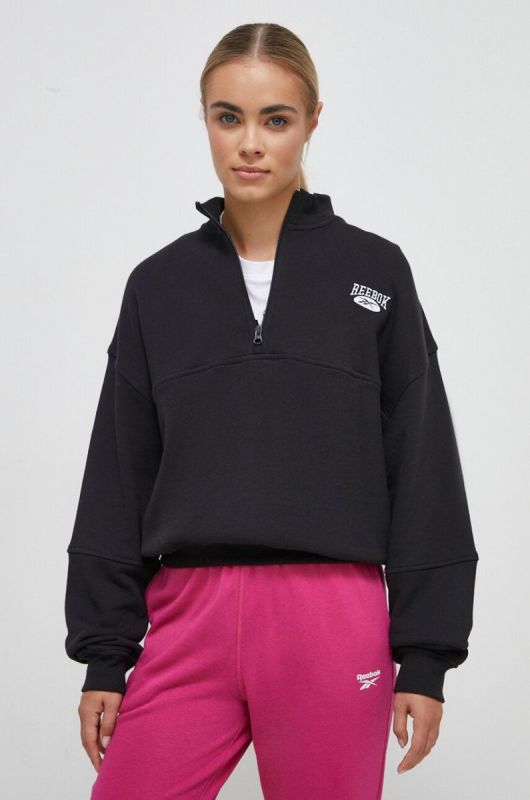 Бавовняна кофта Reebok Classic жіноча колір чорний однотонна (3574253)