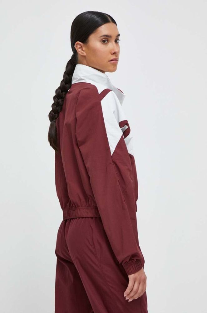 Кофта Reebok Classic жіноча колір бордовий з капюшоном візерунок фото 3