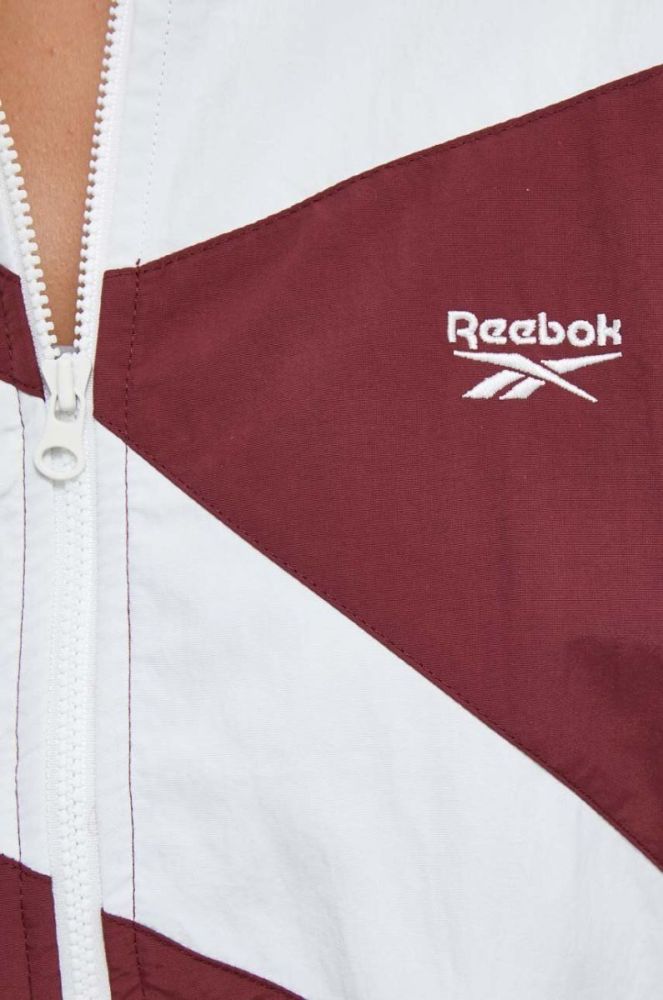 Кофта Reebok Classic жіноча колір бордовий з капюшоном візерунок фото 5