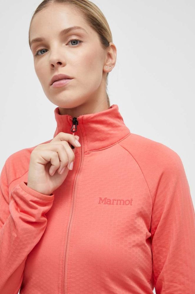 Спортивна кофта Marmot Leconte Fleece колір помаранчевий однотонна