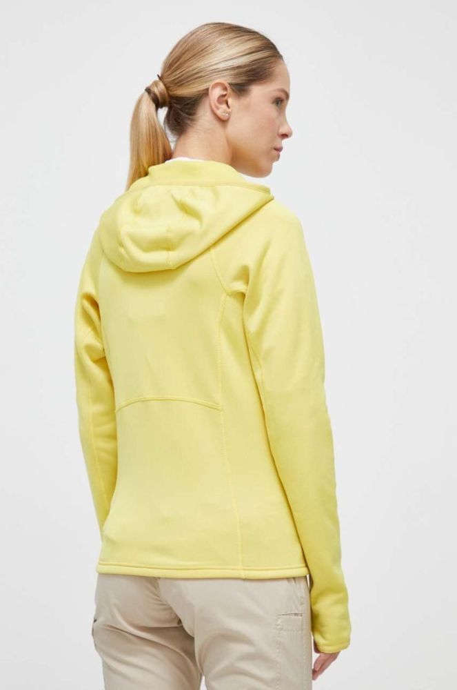 Спортивна кофта Marmot Olden Polartec колір жовтий з капюшоном однотонна фото 3