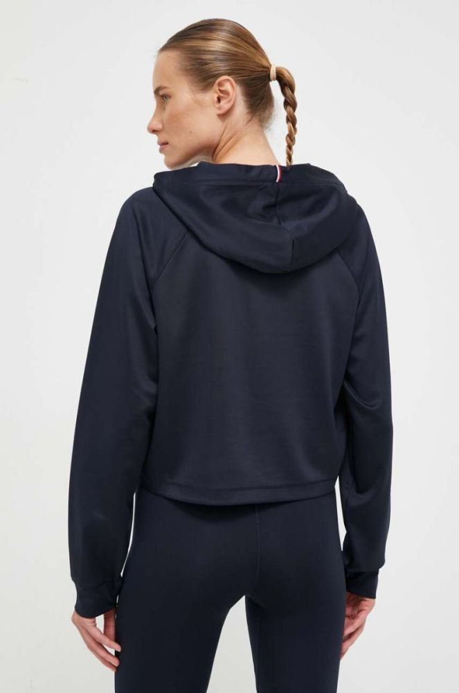 Кофта Tommy Hilfiger жіноча колір синій з капюшоном однотонна (3488935) фото 3