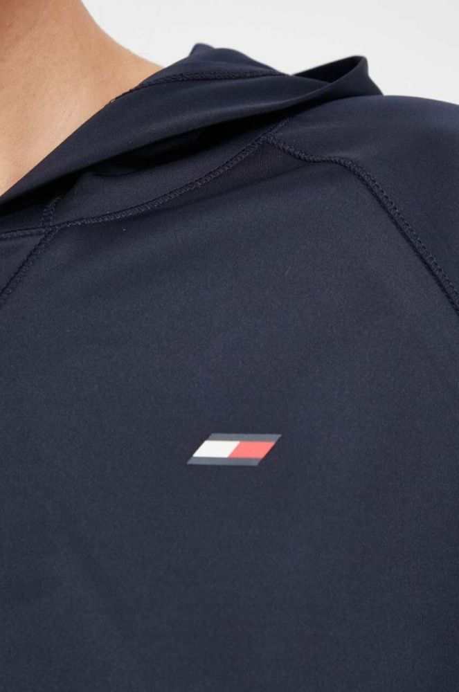 Кофта Tommy Hilfiger жіноча колір синій з капюшоном однотонна (3488935) фото 5